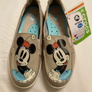 Disney Crocs- Minnie Mouse Canvas Slip-Ons Size 6– Brand New with Tag.